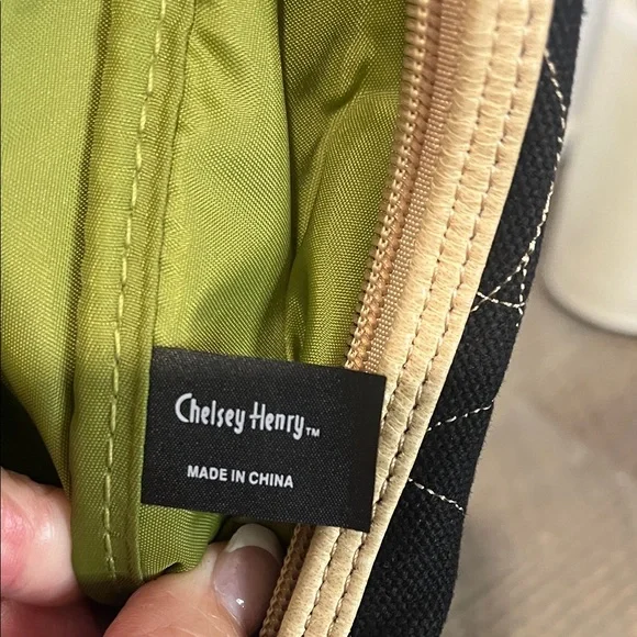 Chelsey Henry Quilted Cotton & Leather Crescent Shoulder Bag - Picture 2 of 14